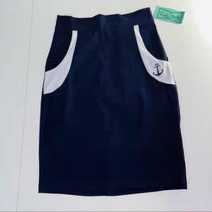 Rock Steady Clothing stretch pencil skirt with anchor ⚓️